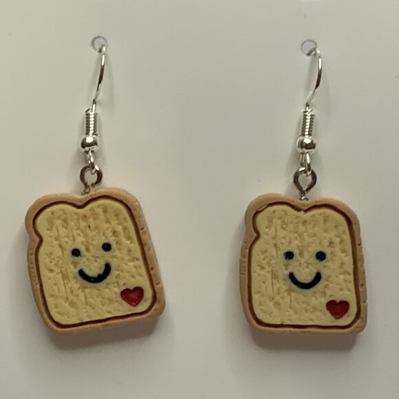 Toast Earring, Bread Earring, Funny Food Earring, Food Jewelry, Gift Idea, Toast - Picture 5 of 7